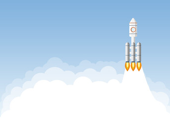 Rocket takes off into outer space