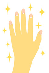 キラキラ耀き清潔感あふれる手のイラスト
