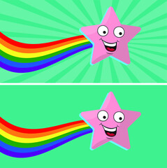 Free love symbol. LGBT rainbow. Star on a rainbow background. Flat design.