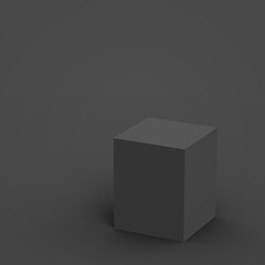 3d black gray cube and box podium ..minimal scene studio background. Abstract 3d geometric shape object illustration render. Display for online business product.