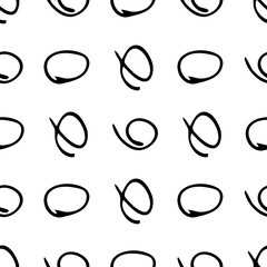 Seamless pattern with sketch round squiggle