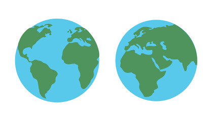 World Globe Maps on white background
