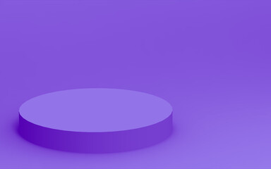 Abstract 3d purple violet color cylinder podium minimal studio background.