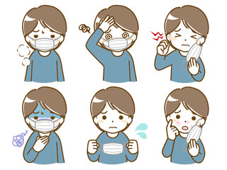 マスクがつらい若い男性