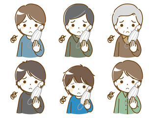 マスクを外したい色々な年代の男性たち