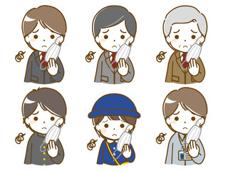 マスクを外したい色々な年代の男性たち