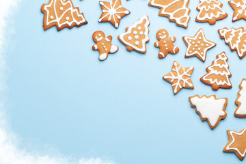 Christmas card with gingerbread cookies