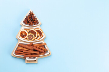 Various spices and ingredients for Christmas