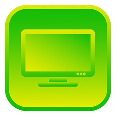 Monitor. Television set. Isolated web icon.