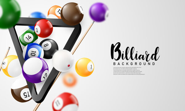 Billiard pool balls numbers sport theme. Vector