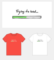 Loading web page, T-shirt graphic design.
