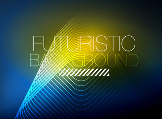 Neon color square shape lines abstract background. Shiny magic energy and motion concept, vector abstract wallpaper background