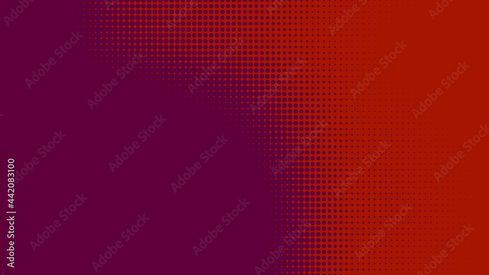 Poster dots halftone red purple color pattern gradient texture with technology digital background. dots pop