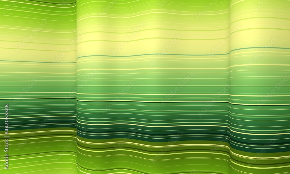 Wall mural geometry abstract background with stripes on waved surface