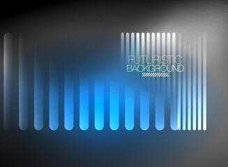 Bright neon color techno abstract background, shiny glowing neon lines in the dark background