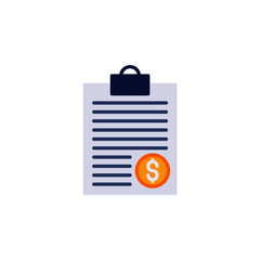 Money clipboard icon illustration flat style