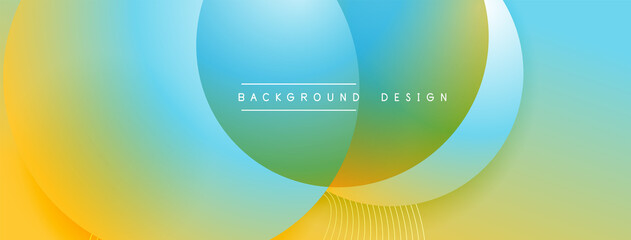 Gradient circles with shadows. Vector techno abstract background. Modern overlapping forms wallpaper background, design template