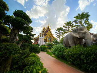 Samutsakorn Thailand - 19 June 2021;  Wat Tha Mai temple and tourist attraction in Samutsakorn...