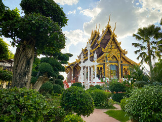 Samutsakorn Thailand - 19 June 2021;  Wat Tha Mai temple and tourist attraction in Samutsakorn...