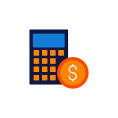 Money calculator icon illustration flat style