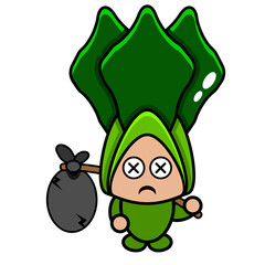 lettuce vegetable mascot costume character cartoon vector being kicked out