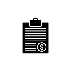 Money clipboard icon illustration glyph style