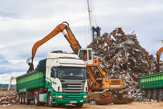 Loading Scrap In The Port Of Bilbao