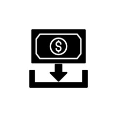 Receive money icon illustration glyph style