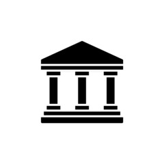 Bank building icon illustration glyph style