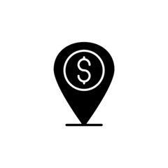 Money location icon illustration glyph style