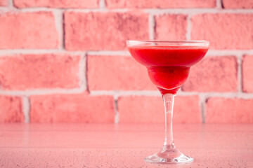 Cold summer strawberry cocktail