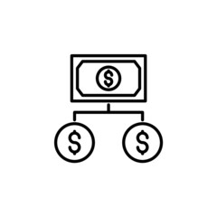 Money structure icon illustration line style