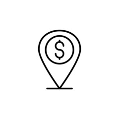 Money location icon illustration line style
