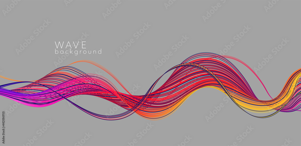Aufkleber Vector abstract background with color abstract wave