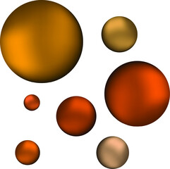 Orange balls tone balls on a white background, vector illustration.