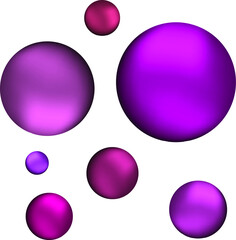 Pink balls tone balls on a white background, vector illustration.