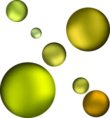 Yellow balls tone balls on a white background, vector illustration.