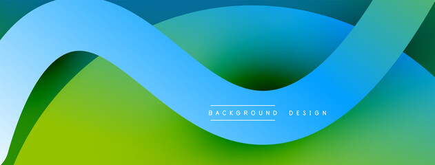 Abstract overlapping lines and circles geometric background with gradient colors