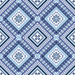 Ethnic geometric oriental seamless pattern traditional design for background carpet wallpsper clothing wrapping batik fabric vector illustration embroidery style ikat gypsy indian maxican decorate 