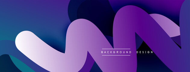 Abstract overlapping lines and circles geometric background with gradient colors