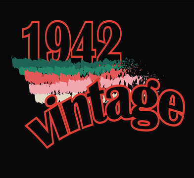 1942 vintage vector t-shirt design