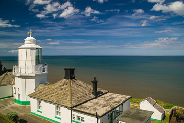 View out to sea from the Cleveland Way footpath near the Whitby Lighthouse