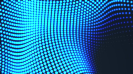 Fototapeta premium Dot blue wave light screen gradient texture background. Abstract technology big data digital background. 3d rendering.