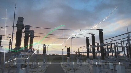 Clean green energy consumption graph infographic, future concept motion graphics