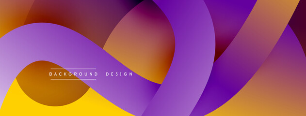 Abstract overlapping lines and circles geometric background with gradient colors