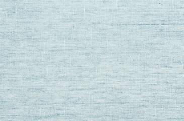 Linen fabric texture background. Simple and basic pattern textile. Natural sky blue cloth surface closeup