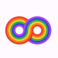 The infinity simple symbol in the form of an Lgbt sign. Isolated on a white background.