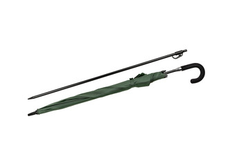 Rain umbrella closed. Isolate on white back