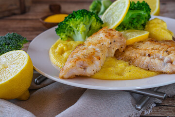 grilled fish with polenta