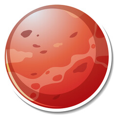 Sticker template with Venus planet isolated